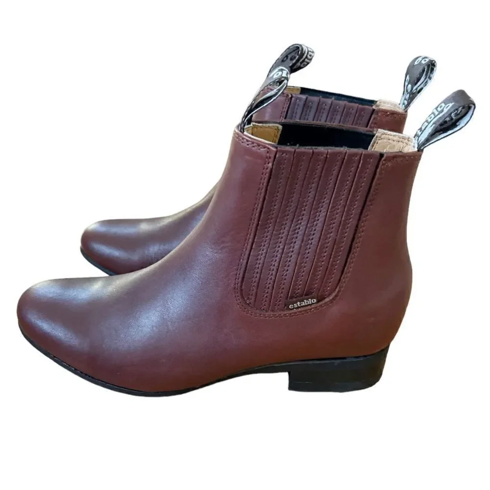 Botas Establo Work Boot Size 7.5 Short Slip On style Leather Western